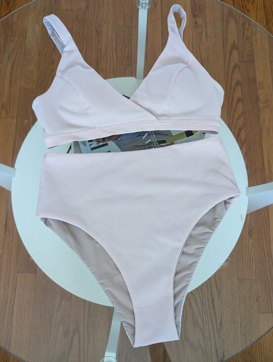 lululemon athletica Other - Lululemon Clear Waters Bikini Top & High Rise Bottom Set Landscape light pink